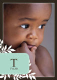Photo Birth Announcements - Leaf Monogram