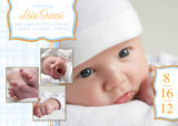 Photo Birth Announcements - Ruffled Plaid