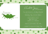 Girls Baby Shower Invitations - Sweet Green Peas