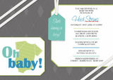 Boys Baby Shower Invitations - Oh Baby Onesie