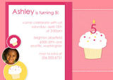Birthday Party Invitations - Cool Cupcake - Pink