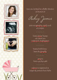 Girls Baby Shower Invitations - Classic Pink Pram