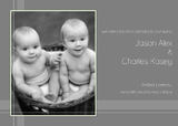 Twins Birth Announcements - Gray Strands Duo