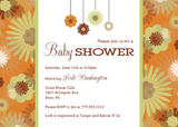 Girls Baby Shower Invitations - Flower Shower