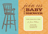 Girls Baby Shower Invitations - Vintage High Chair