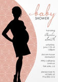 Girls Baby Shower Invitations - Pregnant Silhouette