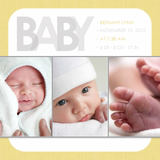 Photo Birth Announcements - Modern Yellow