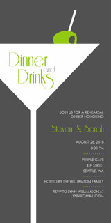 Rehearsal Dinner Invitations - Modern Martini