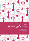 Moving Announcements - Antique Key Pattern