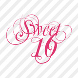 Girls Birthday Party Invitations - Hot Pink Sweet 16