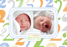 Twins Birth Announcements - Number 2 Pattern